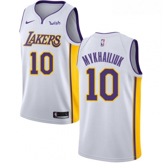 Youth Nike Los Angeles Lakers 10 Sviatoslav Mykhailiuk Swingman White NBA Jersey Association Edition Youth Nike Los Angeles Lakers 10 Sviatoslav Mykhailiuk Swingman White NBA Jersey Association Edition
