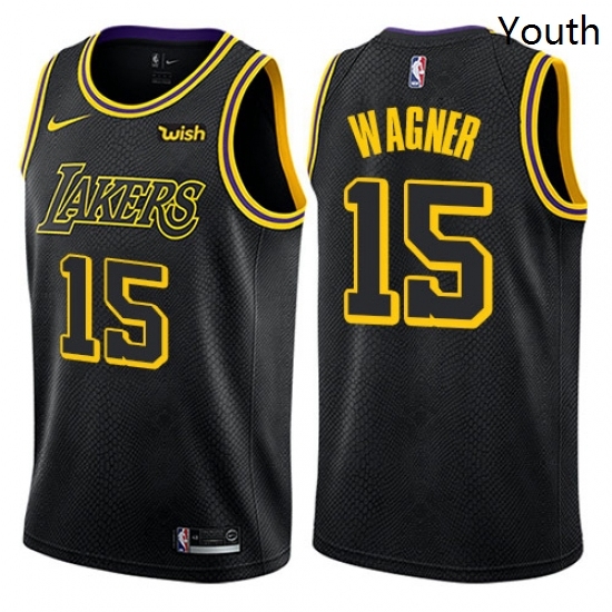 Youth Nike Los Angeles Lakers 15 Moritz Wagner Swingman Black NBA Jersey City Edition Youth Nike Los Angeles Lakers 15 Moritz Wagner Swingman Black NBA Jersey City Edition