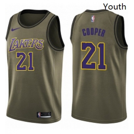 Youth Nike Los Angeles Lakers 21 Michael Cooper Swingman Green Salute to Service NBA Jersey Youth Nike Los Angeles Lakers 21 Michael Cooper Swingman Green Salute to Service NBA Jersey