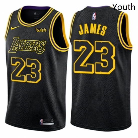 Youth Nike Los Angeles Lakers 23 LeBron James Swingman Black NBA Jersey City Edition Youth Nike Los Angeles Lakers 23 LeBron James Swingman Black NBA Jersey City Edition