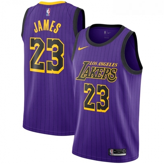 Youth Nike Los Angeles Lakers 23 LeBron James Swingman Purple stripe NBA Youth Nike Los Angeles Lakers 23 LeBron James Swingman Purple stripe NBA