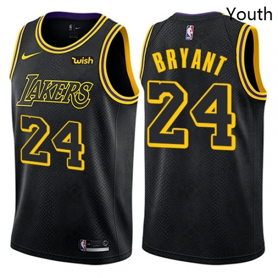 Youth Nike Los Angeles Lakers 24 Kobe Bryant Swingman Black NBA Jersey City Edition Youth Nike Los Angeles Lakers 24 Kobe Bryant Swingman Black NBA Jersey City Edition