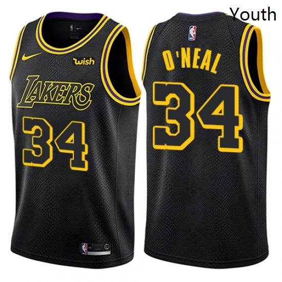 Youth Nike Los Angeles Lakers 34 Shaquille ONeal Swingman Black NBA Jersey City Editi Youth Nike Los Angeles Lakers 34 Shaquille ONeal Swingman Black NBA Jersey City Editi