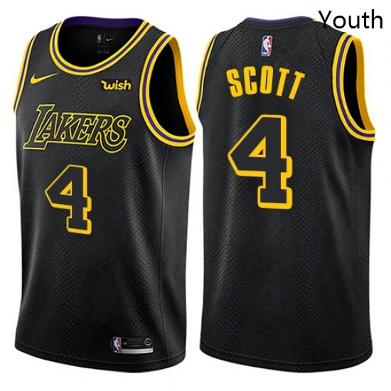 Youth Nike Los Angeles Lakers 4 Byron Scott Swingman Black NBA Jersey City Edition Youth Nike Los Angeles Lakers 4 Byron Scott Swingman Black NBA Jersey City Edition