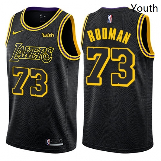 Youth Nike Los Angeles Lakers 73 Dennis Rodman Swingman Black NBA Jersey City Edition Youth Nike Los Angeles Lakers 73 Dennis Rodman Swingman Black NBA Jersey City Edition