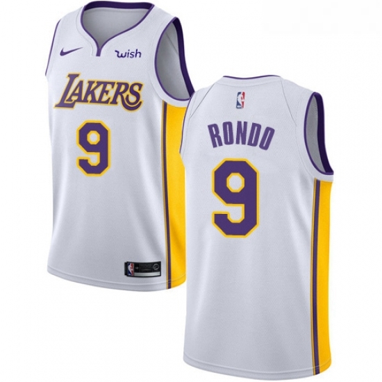 Youth Nike Los Angeles Lakers 9 Rajon Rondo Swingman White NBA Jersey Association Edition Youth Nike Los Angeles Lakers 9 Rajon Rondo Swingman White NBA Jersey Association Edition