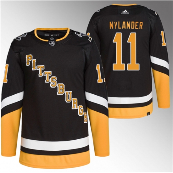 Men Pittsburgh Penguins 11 Alex Nylander Black Stitched Jerseys Men Pittsburgh Penguins 11 Alex Nylander Black Stitched Jerseys