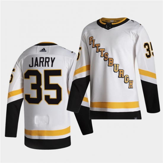 Men Pittsburgh Penguins 35 Tristan Jarry 2021 Reverse Retro White Jersey Men Pittsburgh Penguins 35 Tristan Jarry 2021 Reverse Retro White Jersey