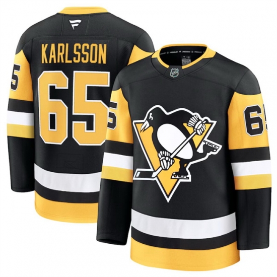 Men Pittsburgh Penguins 65 Erik Karlsson Black 2024 25 Home Stitched Hockey Jersey Men Pittsburgh Penguins 65 Erik Karlsson Black 2024 25 Home Stitched Hockey Jersey