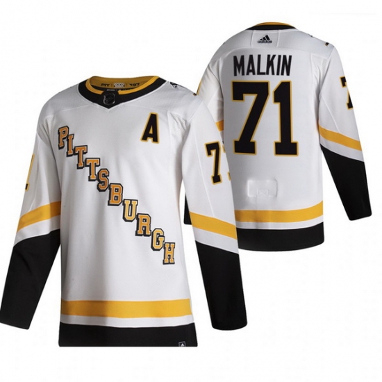 Men Pittsburgh Penguins 71 Evgeni Malkin White Adidas 2020 21 Reverse Retro Alternate NHL Jersey Men Pittsburgh Penguins 71 Evgeni Malkin White Adidas 2020 21 Reverse Retro Alternate NHL Jersey