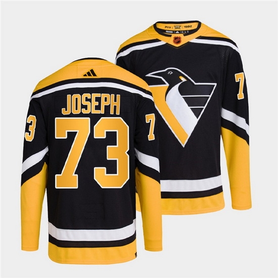 Men Pittsburgh Penguins 73 Pierre Olivier Joseph Black 2022 Reverse Retro Stitched Jersey Men Pittsburgh Penguins 73 Pierre Olivier Joseph Black 2022 Reverse Retro Stitched Jersey