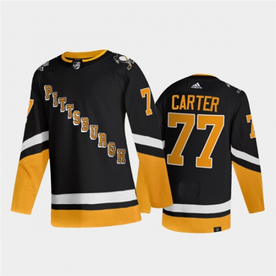 Men Pittsburgh Penguins 77 Jeff Carter 2021 2022 Black Stitched Jersey Men Pittsburgh Penguins 77 Jeff Carter 2021 2022 Black Stitched Jersey
