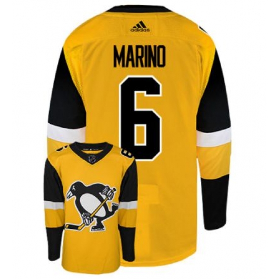 Men u2019s Pittsburgh Penguins 6 Marino Gold Authentic Stitched Hockey Jersey Men u2019s Pittsburgh Penguins 6 Marino Gold Authentic Stitched Hockey Jersey