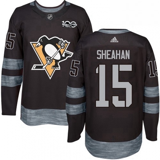 Mens Adidas Pittsburgh Penguins 15 Riley Sheahan Authentic Black 1917 2017 100th Anniversary NHL Jersey Mens Adidas Pittsburgh Penguins 15 Riley Sheahan Authentic Black 1917 2017 100th Anniversary NHL Jersey