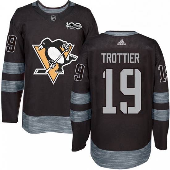 Mens Adidas Pittsburgh Penguins 19 Bryan Trottier Authentic Black 1917 2017 100th Anniversary NHL Jersey Mens Adidas Pittsburgh Penguins 19 Bryan Trottier Authentic Black 1917 2017 100th Anniversary NHL Jersey