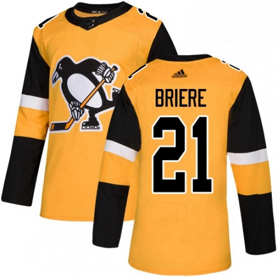 Mens Adidas Pittsburgh Penguins 21 Michel Briere Premier Gold Alternate NHL Jersey Mens Adidas Pittsburgh Penguins 21 Michel Briere Premier Gold Alternate NHL Jersey