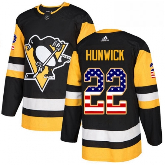 Mens Adidas Pittsburgh Penguins 22 Matt Hunwick Authentic Black USA Flag Fashion NHL Jersey Mens Adidas Pittsburgh Penguins 22 Matt Hunwick Authentic Black USA Flag Fashion NHL Jersey