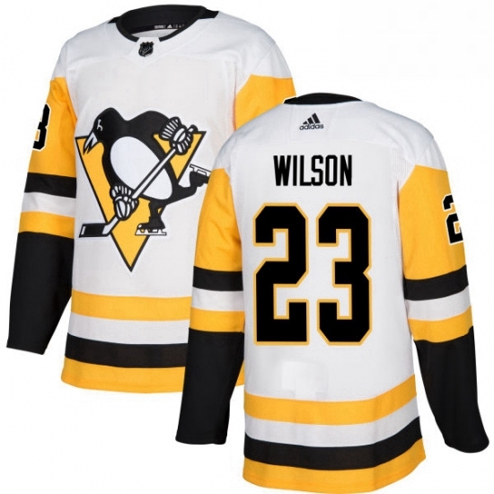 Mens Adidas Pittsburgh Penguins 23 Scott Wilson Authentic White Away NHL Jersey Mens Adidas Pittsburgh Penguins 23 Scott Wilson Authentic White Away NHL Jersey