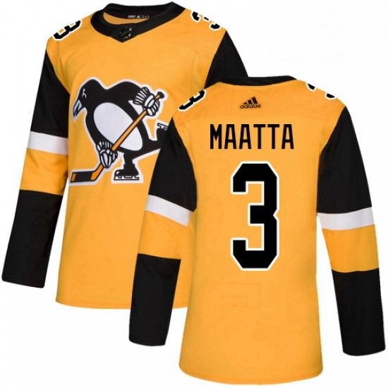 Mens Adidas Pittsburgh Penguins 3 Olli Maatta Premier Gold Alternate NHL Jersey Mens Adidas Pittsburgh Penguins 3 Olli Maatta Premier Gold Alternate NHL Jersey