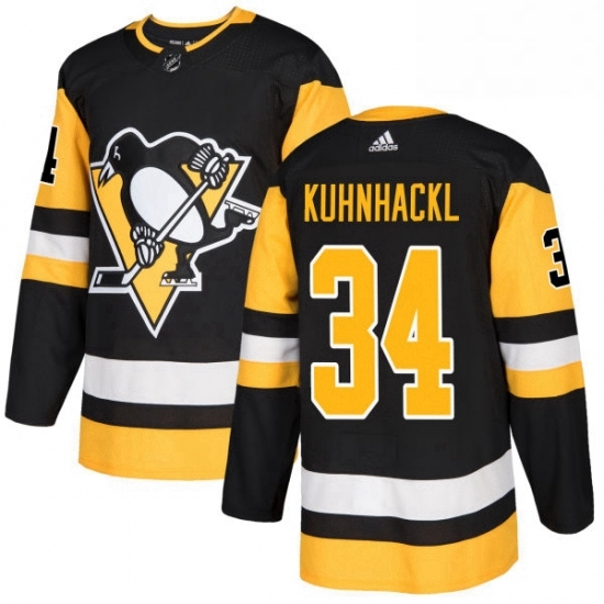 Mens Adidas Pittsburgh Penguins 34 Tom Kuhnhackl Premier Black Home NHL Jersey Mens Adidas Pittsburgh Penguins 34 Tom Kuhnhackl Premier Black Home NHL Jersey