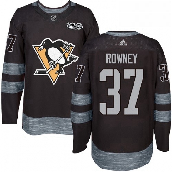 Mens Adidas Pittsburgh Penguins 37 Carter Rowney Authentic Black 1917 2017 100th Anniversary NHL Jersey Mens Adidas Pittsburgh Penguins 37 Carter Rowney Authentic Black 1917 2017 100th Anniversary NHL Jersey