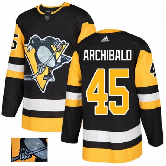 Mens Adidas Pittsburgh Penguins 45 Josh Archibald Authentic Black Fashion Gold NHL Jersey Mens Adidas Pittsburgh Penguins 45 Josh Archibald Authentic Black Fashion Gold NHL Jersey