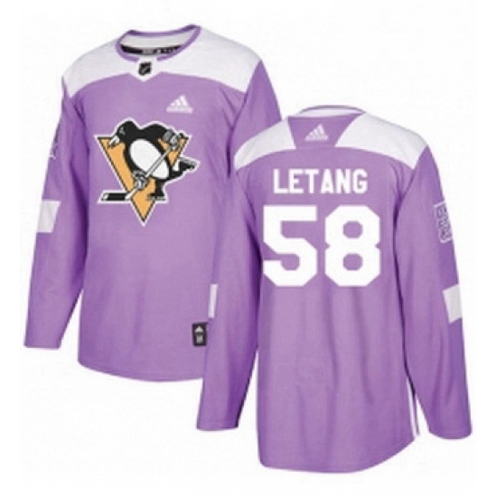Mens Adidas Pittsburgh Penguins 58 Kris Letang Authentic Purple Fights Cancer Practice NHL Jersey Mens Adidas Pittsburgh Penguins 58 Kris Letang Authentic Purple Fights Cancer Practice NHL Jersey