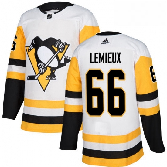 Mens Adidas Pittsburgh Penguins 66 Mario Lemieux Authentic White Away NHL Jersey Mens Adidas Pittsburgh Penguins 66 Mario Lemieux Authentic White Away NHL Jersey