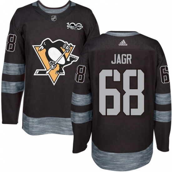 Mens Adidas Pittsburgh Penguins 68 Jaromir Jagr Authentic Black 1917 2017 100th Anniversary NHL Jersey Mens Adidas Pittsburgh Penguins 68 Jaromir Jagr Authentic Black 1917 2017 100th Anniversary NHL Jersey