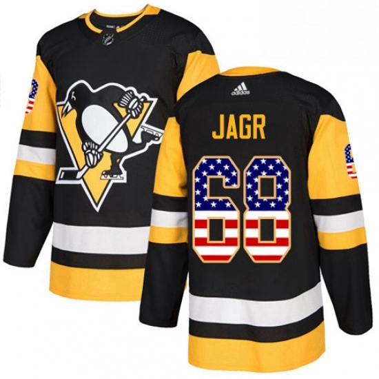 Mens Adidas Pittsburgh Penguins 68 Jaromir Jagr Authentic Black USA Flag Fashion NHL Jersey Mens Adidas Pittsburgh Penguins 68 Jaromir Jagr Authentic Black USA Flag Fashion NHL Jersey