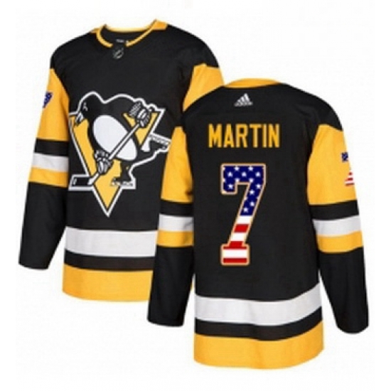 Mens Adidas Pittsburgh Penguins 7 Paul Martin Authentic Black USA Flag Fashion NHL Jersey Mens Adidas Pittsburgh Penguins 7 Paul Martin Authentic Black USA Flag Fashion NHL Jersey