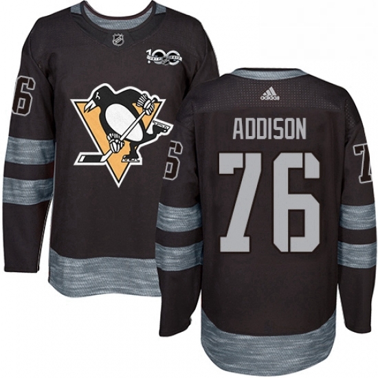 Mens Adidas Pittsburgh Penguins 76 Calen Addison Authentic Black 1917 2017 100th Anniversary NHL Jersey Mens Adidas Pittsburgh Penguins 76 Calen Addison Authentic Black 1917 2017 100th Anniversary NHL Jersey