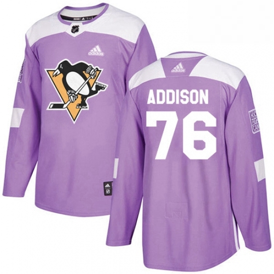 Mens Adidas Pittsburgh Penguins 76 Calen Addison Authentic Purple Fights Cancer Practice NHL Jersey Mens Adidas Pittsburgh Penguins 76 Calen Addison Authentic Purple Fights Cancer Practice NHL Jersey