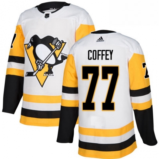 Mens Adidas Pittsburgh Penguins 77 Paul Coffey Authentic White Away NHL Jersey Mens Adidas Pittsburgh Penguins 77 Paul Coffey Authentic White Away NHL Jersey