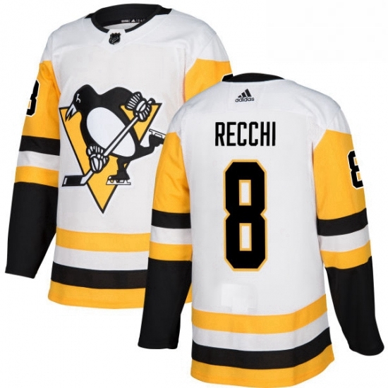 Mens Adidas Pittsburgh Penguins 8 Mark Recchi Authentic White Away NHL Jersey Mens Adidas Pittsburgh Penguins 8 Mark Recchi Authentic White Away NHL Jersey