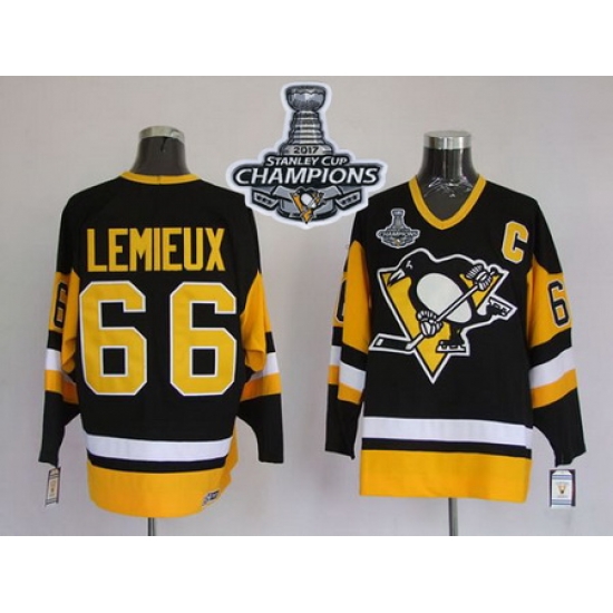 Mitchell 26Ness Penguins #66 Mario Lemieux Black 2017 Stanley Cup Finals Champions Stitched NHL Jersey Mitchell 26Ness Penguins #66 Mario Lemieux Black 2017 Stanley Cup Finals Champions Stitched NHL Jersey