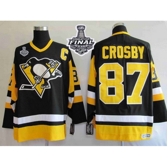 Mitchell 26Ness Penguins #87 Sidney Crosby Black 2017 Stanley Cup Final Patch Stitched NHL Jersey Mitchell 26Ness Penguins #87 Sidney Crosby Black 2017 Stanley Cup Final Patch Stitched NHL Jersey