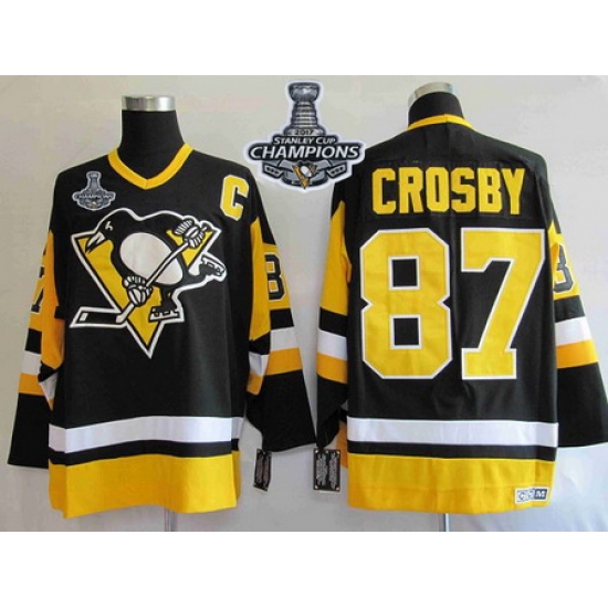 Mitchell 26Ness Penguins #87 Sidney Crosby Black 2017 Stanley Cup Finals Champions Stitched NHL Jersey Mitchell 26Ness Penguins #87 Sidney Crosby Black 2017 Stanley Cup Finals Champions Stitched NHL Jersey