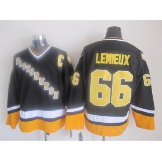 NHL Pittsburgh Penguins #66 Mario Lemieux black-yellow jerseys NHL Pittsburgh Penguins #66 Mario Lemieux black-yellow jerseys