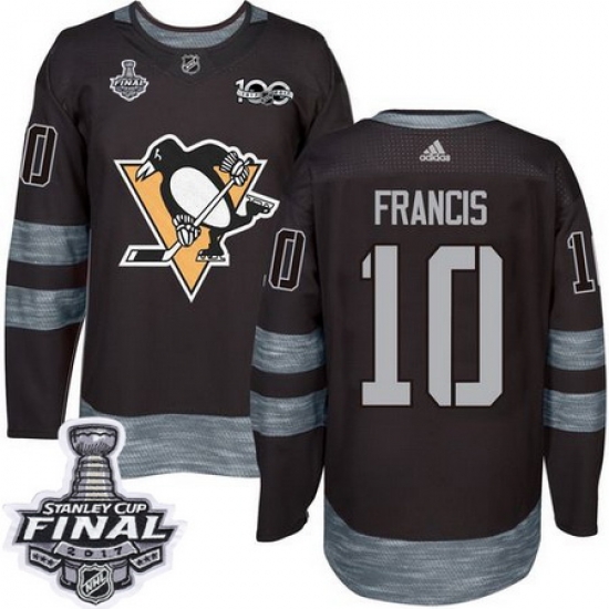 Penguins #10 Ron Francis Black 1917 2017 100th Anniversary Stanley Cup Final Patch Stitched NHL Jersey Penguins #10 Ron Francis Black 1917 2017 100th Anniversary Stanley Cup Final Patch Stitched NHL Jersey