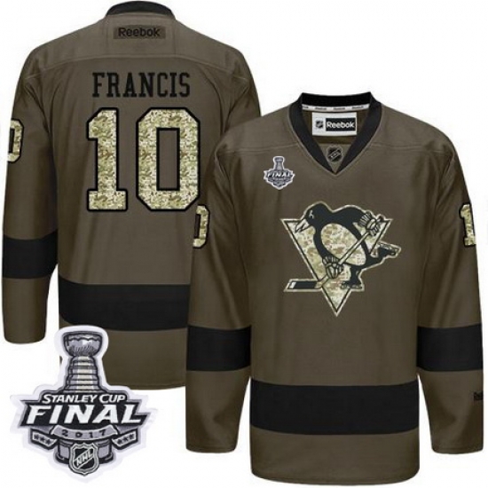 Penguins #10 Ron Francis Green Salute to Service 2017 Stanley Cup Final Patch Stitched NHL Jersey Penguins #10 Ron Francis Green Salute to Service 2017 Stanley Cup Final Patch Stitched NHL Jersey