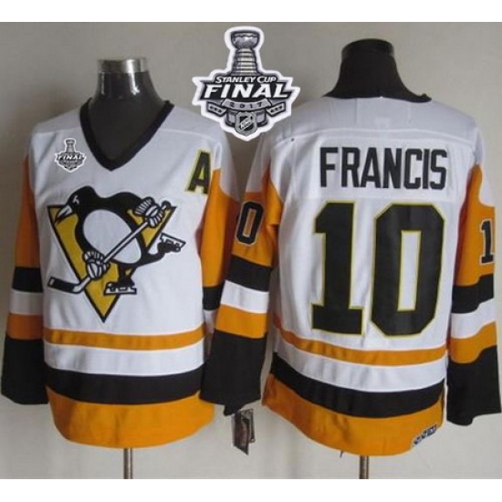 Penguins #10 Ron Francis White Black CCM Throwback 2017 Stanley Cup Final Patch Stitched NHL Jersey Penguins #10 Ron Francis White Black CCM Throwback 2017 Stanley Cup Final Patch Stitched NHL Jersey