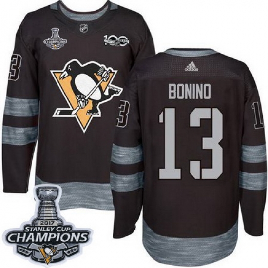 Penguins #13 Nick Bonino Black 1917 2017 100th Anniversary Stanley Cup Finals Champions Stitched NHL Jersey Penguins #13 Nick Bonino Black 1917 2017 100th Anniversary Stanley Cup Finals Champions Stitched NHL Jersey