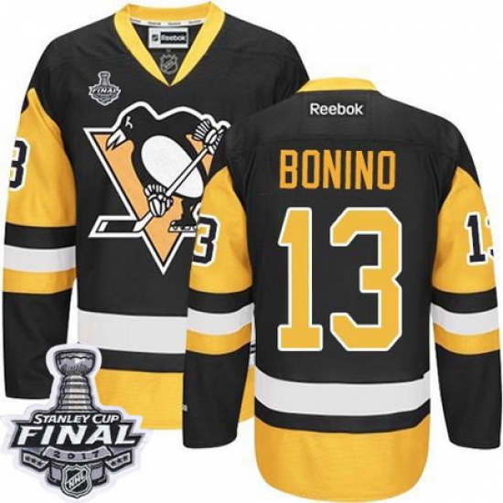Penguins #13 Nick Bonino Black Alternate 2017 Stanley Cup Final Patch Stitched NHL Jersey Penguins #13 Nick Bonino Black Alternate 2017 Stanley Cup Final Patch Stitched NHL Jersey