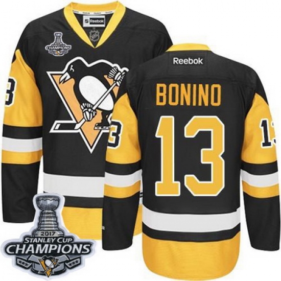 Penguins #13 Nick Bonino Black Alternate 2017 Stanley Cup Finals Champions Stitched NHL Jersey Penguins #13 Nick Bonino Black Alternate 2017 Stanley Cup Finals Champions Stitched NHL Jersey