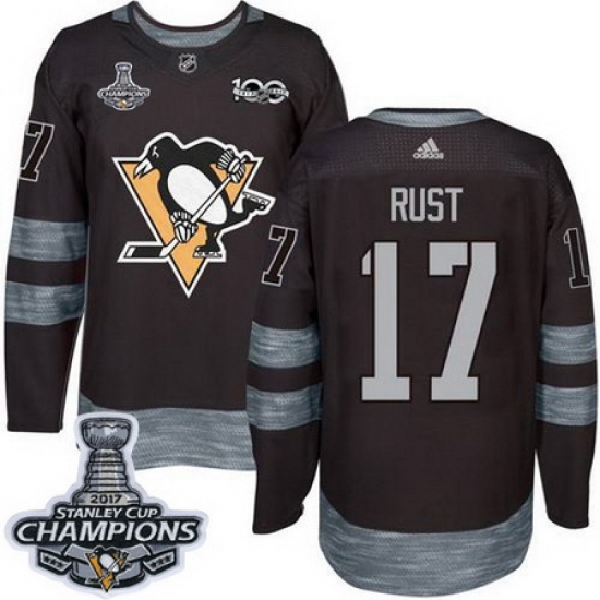 Penguins #17 Bryan Rust Black 1917 2017 100th Anniversary Stanley Cup Finals Champions Stitched NHL Jersey Penguins #17 Bryan Rust Black 1917 2017 100th Anniversary Stanley Cup Finals Champions Stitched NHL Jersey