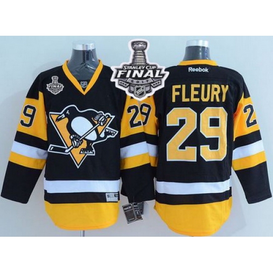 Penguins #29 Andre Fleury Black Alternate 2017 Stanley Cup Final Patch Stitched NHL Jersey Penguins #29 Andre Fleury Black Alternate 2017 Stanley Cup Final Patch Stitched NHL Jersey