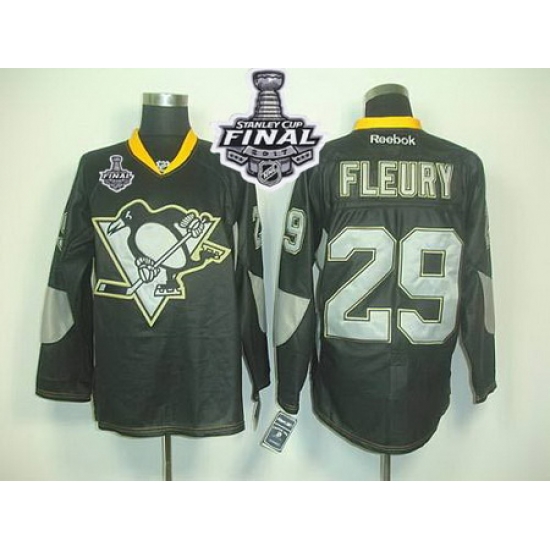 Penguins #29 Andre Fleury Black Ice 2017 Stanley Cup Final Patch Stitched NHL Jersey Penguins #29 Andre Fleury Black Ice 2017 Stanley Cup Final Patch Stitched NHL Jersey