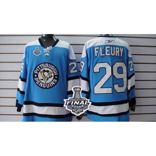Penguins #29 Andre Fleury Blue 2017 Stanley Cup Final Patch Stitched NHL Jersey Penguins #29 Andre Fleury Blue 2017 Stanley Cup Final Patch Stitched NHL Jersey