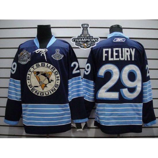 Penguins #29 Andre Fleury Dark Blue 2011 Winter Classic Vintage 2017 Stanley Cup Finals Champions Stitched NHL Jersey Penguins #29 Andre Fleury Dark Blue 2011 Winter Classic Vintage 2017 Stanley Cup Finals Champions Stitched NHL Jersey